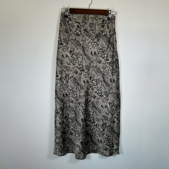 Free People Normani Bias Midi Snakeskin Skirt, Size O - Picture 1 of 8